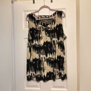 Vera Rose Size 2XL Black and White Sleeveless Tank Top Blouse